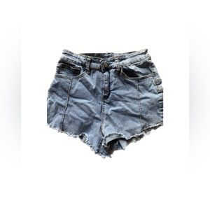 Highwaisted Star Denim Shorts by Shein